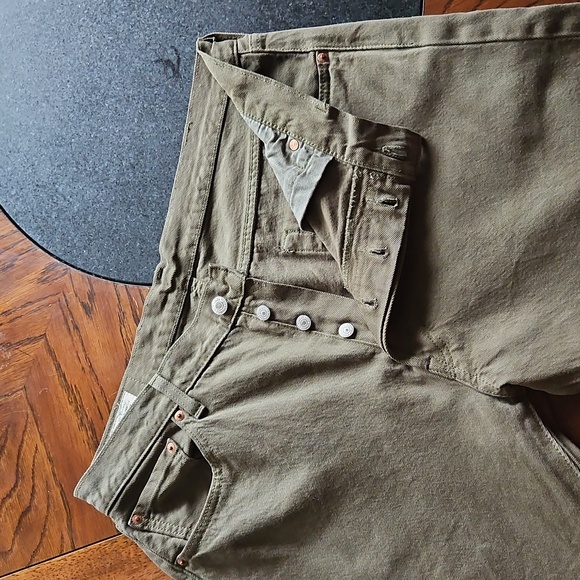 Levi's 501 93 Moss Green Cotton Non Stretch Straight Leg Jeans 36x31 - Picture 9 of 16